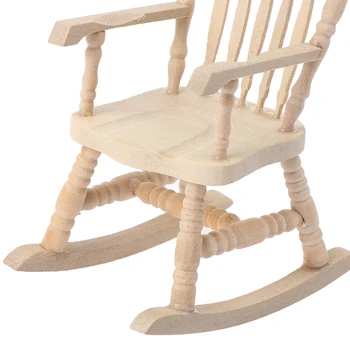 1:12, Medinės Mini Lėlių Supamoji Kėdė, Modelis Žaislas 