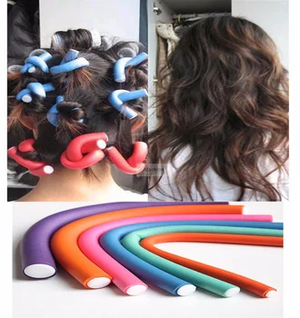 10vnt Lankstūs Plaukai Garbanoti Lazdele Hair Curler Kūrėjai Minkštas Putų Bendy Twist Garbanos Flexi 