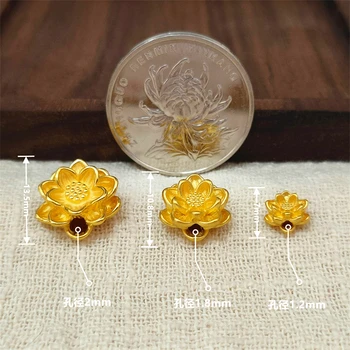 1pcs Grynas 999 24K Geltonojo Aukso Moterų 3D Pasisekė Buda Lotus Flower Pendant 
