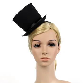 2019 Naujas Elegantiškas Moteris, Mini Top Hat Plunksnų Fascinator ekrano užsklandą su Juoda Juosta Ponios Naktį Prom Atostogų Šalys