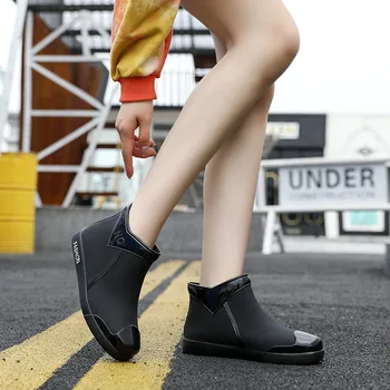 2021velvet kailiu pamuštas batai žieminiai guminiai batai moterų kulkšnies batai lietaus batai lietaus vandeniui vandens batai rainboots kulkšnies