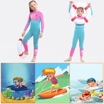 2022 Nauja, viso Kūno, Vaikai Hidrokostiumą, 3mm Neopreno Vaikų Šiltas maudymosi kostiumas ilgomis Rankovėmis Šlapias Kostiumas