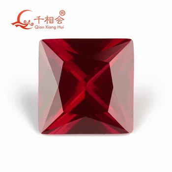 2mm iki 12mm kvadrato formos dirbtinio rubino spalva princesė iškirpti korundas prarasti gem akmens jewerly