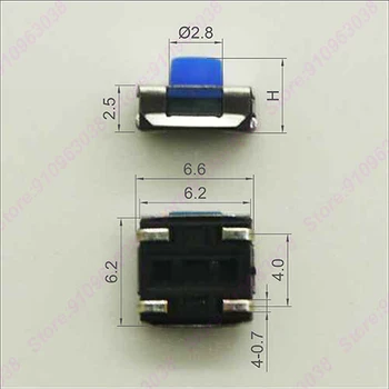 30PCS 6.2 X 6,2 mm, H=3.1/3.5/4.3/5.0 mm Akimirksnį Lytėjimo Tact Switch Silikono Gelio Push Button Gumos Galvos pagrindinis Jungiklis