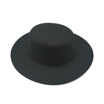 8cm pločio kraštų bowknot melonik skrybėlę ponios elegantiškas retro stiliaus Britų vilnonių džiazo skrybėlę rudens ir žiemos vientisos spalvos Panamos skrybėlė