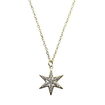 925 Sterlingas Sidabro Pavé Kristalų šešiakampė Žvaigždė, Pakabukas 14k Aukso Apkalos Karoliai Moterų Mados Tendencija, Šaliai, Papuošalai, Dovana