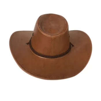 Amerikos labiausiai klasikinis kaubojaus skrybėlę dirbtinė oda kaubojaus skrybėlę vyrų raitelio skrybėlę панама fedora Panamos skrybėlė virvę priedai