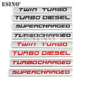 Automobilio Stilius Turbo Benzinas Twin Turbo Turbo Pripūtimu 3D Metalo Lydinio Klijų Emblema Lipdukas Automobilių Kėbulo Ženklelis