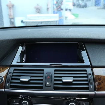 Blizgus Juodas ABS Automobilių ABS Navigacijos Rėmo Apdaila BMW X5 E70 