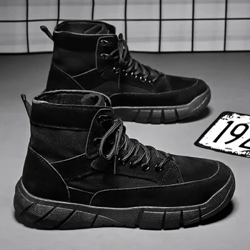 Darbo kietas laisvalaikio Vyriškos juodos zapatos coturno batų hombre batai batai mens 2020 mezgimo de atsitiktinis mados sapato mens