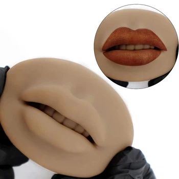 Daugkartinio naudojimo Minkštas 3D Lūpų Praktikos Silikono Odos Rudos Nude Spalvos permanentinis Makiažas Menininkų Žmogaus Lūpų Raudonis Mokymo Trinkelėmis Prekes