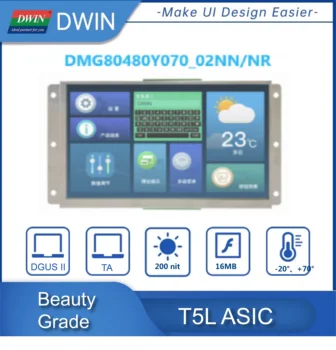 DWIN 7 Colių 800x480 TFT LCD HMI Ekrano Modulis TN TTL/RS232 Varžinio Jutiklinis Srityje, minėto sprendimo Arduino DMG80480Y070_02NN/NR