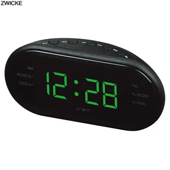 Elektroninės Namų Žadintuvas 220V Europos Plug Dvejopo Dažnio Radijo Žadintuvas Skaitmeninis LED Laikrodis Šviesos Laikrodis