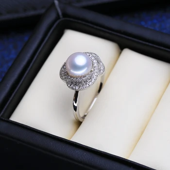 FENASY Naujų Natūralių Gėlavandenių Perlų Žiedai Moterims Perlų Papuošalai Išskirtinį 925 Sterlingas Sidabro Šalis Žiedas Fine Jewelry