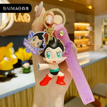 Galingasis Atomas Anime Duomenys Tetsuwan Atom PVC Lėlės Key Chain Bag Raktų Žiedas Pakabukas Priedai, Vaikų Žaislai, Gimtadienio Dovanos