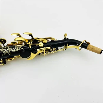 Juodojo aukso 992 lenktas sopranas saksofonas su B-flat 