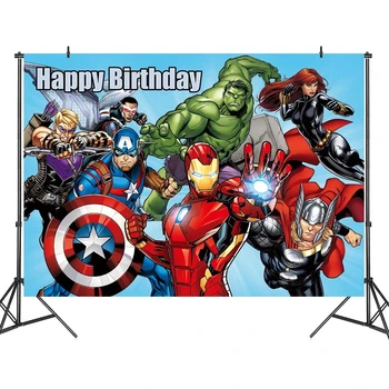 Marvel Keršytojas Super Herojus Ironman Žmogus-Voras Hulk Vaikų Gimtadienio Backdrops Papuošalai Prekių Sienos Užuolaidos