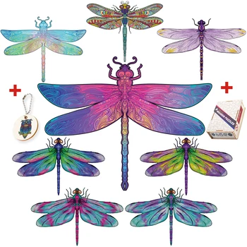 Mediniai Galvosūkiai Dragonfly Unikalus Švietimo Dėlionės, Žaislų, Suaugusiems Išskleidimo Nerimas Reljefo, Netaisyklingos Įspūdį Švietimo Žaislai