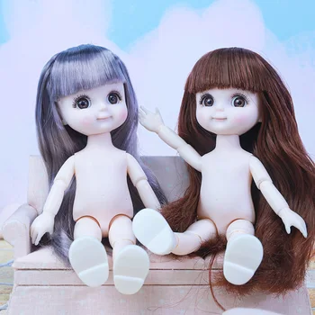 Mielas Naujų BJD Doll Mini 16cm Ob11 Multi Bendras Kūno Baltos Odos Makiažas Lėlės