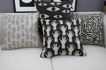 Modernus Retro pagalvę ,Juoda balta Geometrijos pagalvėlių ,Lino užvalkalas,namų dekoro sofos pagalvės,dekoratyvinės Pagalvėlės