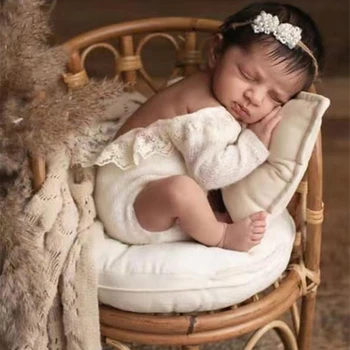 Naujagimio Fotografijos Rekvizitai Kūdikio Fotosesiją Priedai Rotango Kėdės Studija Namo Fone Kelia Kūdikio Augimo Retro Suvenyrų
