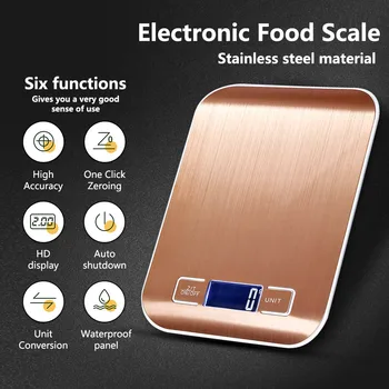 Naujas Skaitmeninis virtuvės Svarstyklės, Nerūdijančio Plieno, LCD Elektroninių Maisto Dietos Pašto Balanso Priemonė Priemonės svoris Svarstyklės 5kg 10kg/1g
