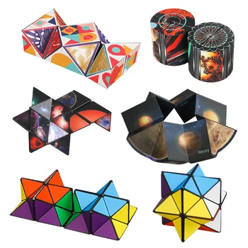Naujas Stilius Įtempių Kubo Įvairių Geometrinių Permainingi Magic Cube 3D Išskleidimo Vertus Apversti Kubo Galvosūkį Žaislai Vaikams