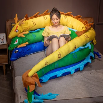 Naujų Kūrybinių Kinų Drakonas Pliušinis Žaislas Milžinišką Anime Ugnies, Vandens Drakonas Vaikams Mergaitės Gimtadienio dovana Zodiako Apdailos 220cm 400cm
