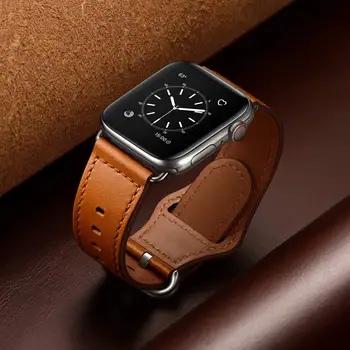 Odinis dirželis, Apple watch band 45mm 41mm 44mm 40mm iWatch juosta 42mm 38mm natūralios Odos apyrankė 