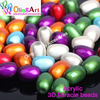 OlingArt 11mm 80pcs Mišrios Spalvos 3D Iliuzija Stebuklas Akrilo Tarpiklis kramtomosios gumos granulių Fantazijos 