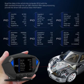 P1 OBD2 GPS HUD Protingas Automobilis Head Up Display Spidometras Matuoklis Daviklis Viskas Viename Ekrane, Kompasas Nuovargio Signalas Visiems, Transporto priemonės Modelis