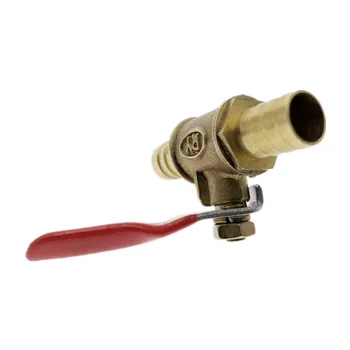 Raudona rankena Vožtuvas 6mm-12mm Žarnos Barb Inline Žalvario, Vandens, Tepalo, Oro, Dujų, Kuro Linijos Išjungimas Rutulinis Vožtuvas Vamzdelių jungiamosios Detalės