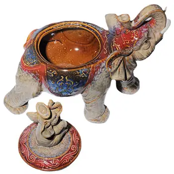 Retro Keramikos Dramblių Skulptūrų Dramblys Atgal Baby Dramblys Saugojimo Jar Lentelės Viršuje Kambarį Apdaila, Dovana, Namų Puošybai