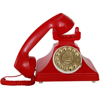 Rotacinis Dial Telephone Šviesą ir antžeminių laidinių telefono linijų Telefonai su Klasikinio Metalo Bell, Rankinėms, Telefonas su Garsiakalbiu ir Skambintojo ID Home Office