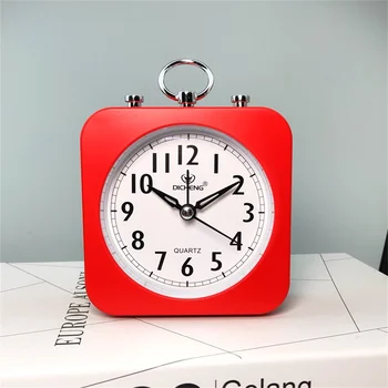 Silent Alarm Clock Modernus Mini Aikštėje Kvarco Judėjimas, Naktiniai Studentų Silent Atidėti Žadintuvo Platus Pabusti Stalo Laikrodis