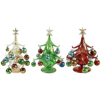 Stiklinis Kalėdų Eglutės Ornamentu Miniatiūrinės Figūrėlės Skulptūros Darbalaukio Patalpų Šalies Prekių