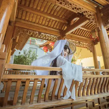 Tian Guan Ci Fu Cosplay Xie Lian Cosplay Xielian Cos Kostiumas Set +bambuko Skrybėlę Prop Kinijos Hanfu Suknelė Anime Apranga Moterims, Vyrams