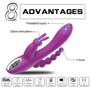 Triušių G Spot Klitorio Stimuliatorius Varpos Analinis Dildo Vibratorius Dvigubai Skverbtis Sekso Žaislai Moterims, Suaugusiųjų 18 Poros Seksualinį Produktas