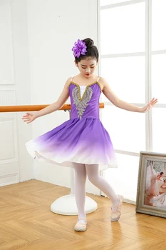 Vaikai Ilgai Baleto Suknelė Mergaitėms Baleto Leotard Mergaičių Baleto Mdc Maxi Šokių Suknelė Šifono Ballerina Pagirti Lyrinis Šokio Kostiumai