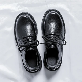 Vyrų batų nėrinių zapatos hombr Britų Rudenį natūralios odos bateliai, Storas Dugnas Vyrų suknelė bateliai, lauko oxfords Bateliai vyrai