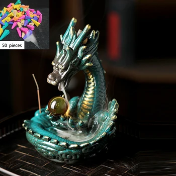 YXYMCF Krioklys Smilkalų Degiklis Dragon Pinti Uodega Keramikos Baclflow Smilkalų Laikiklis Smilkalų Lazdelės Buda Namų Dekoro Censer