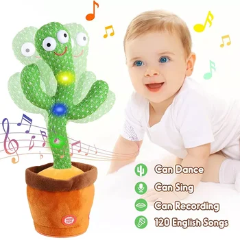 Šokėja Kaktusas Su Garso ispanų Captus Šokėja Kūdikiams USB Šokių Kaktusas Parlant Žaislas rusijos