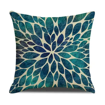 Žalia geometrinis kalnų gėlių modelio patalynė užvalkalas sofos pagalvėlė padengti namų puošybai gali būti pritaikytas jums 40x40